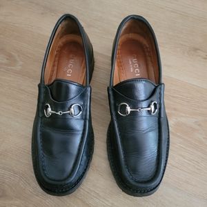 GUCCI | Horsebit Accent Leather Loafers 8.5